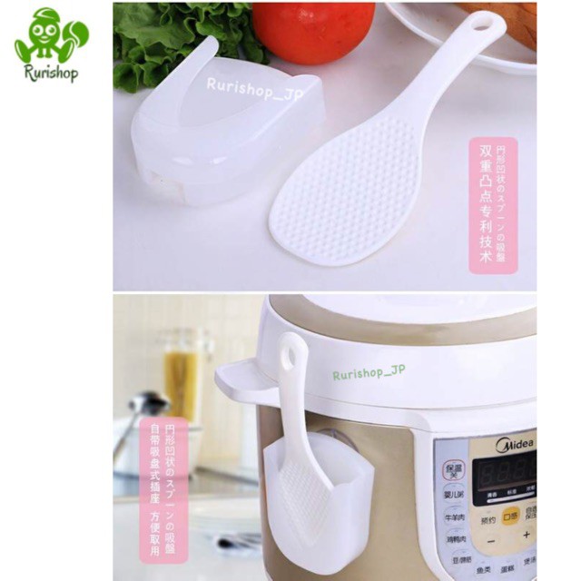 Vá (muôi) xới cơm Inomata Nhật Bản kèm giá đựng hút chân không