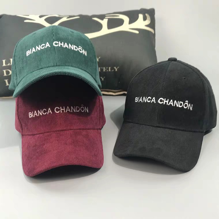 Nón Mũ Lưỡi Trai Nam Nữ Chất Nhung Gân Tăm Thêu Chữ BIACA CHANDON NoBrand