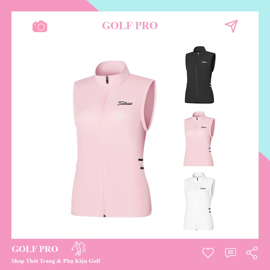 Áo gile golf nữ thể thao sát nách khóa kéo thoáng khí nhanh khô thời trang shop GOLF PRO AG001