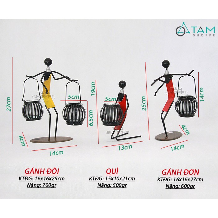 Chân nến người sắt nghệ thuật H-CHN-05