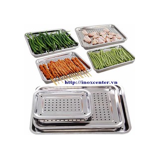 Khay úp ly inox - Khay đựng đồ nướng -  Khay úp ly inox có lổ - Khay úp ly đẹp