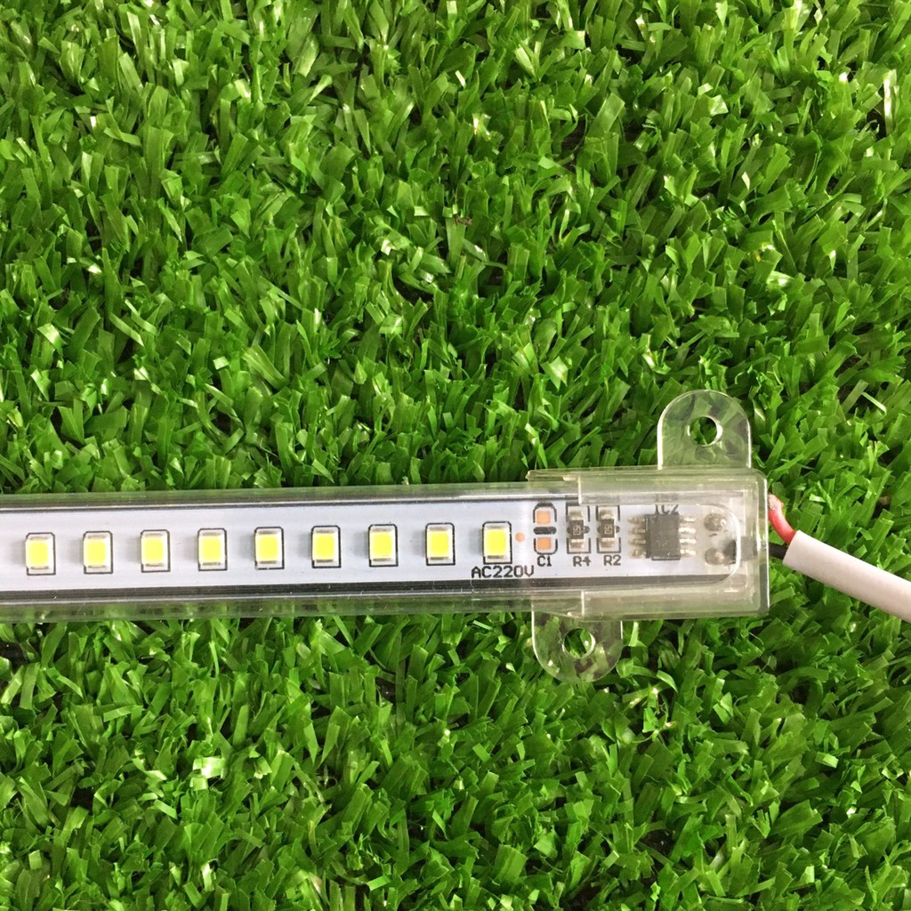 Đèn led thanh 220v chíp 2835 siêu sáng bọc nhựa, led thanh 220v 30cm 50cm 1m ánh sáng trắng vàng