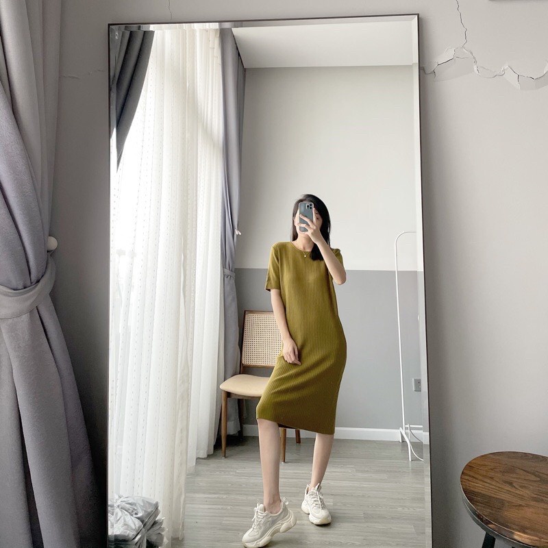 Váy bầu len cộc tay dáng suông HÀNG QUẢNG CHÂU cao cấp đẹp giá rẻ cho mẹ bầu nơi công sở dự tiệc V38