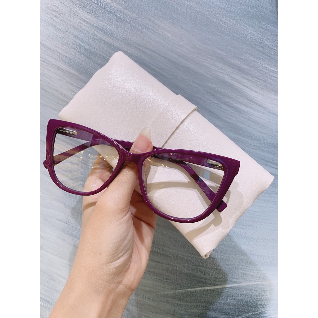 Gọng kính unisex nhựa acetate cao cấp dáng mắt mèo thời trang Ouress wd23