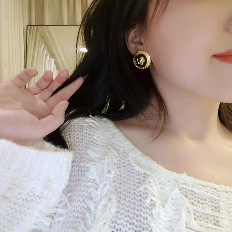 Bông Tai Tròn Tông Màu Vàng Đen, Sang Trọng Cá Tính