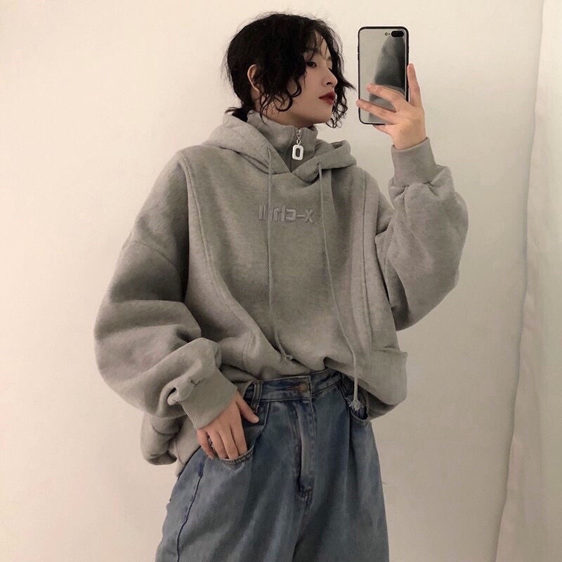 - RẺ VÔ ĐỊCH - ÁO HOODIE NỈ CÓ MŨ, KHOÁ CỔ CHẤT ĐẸP