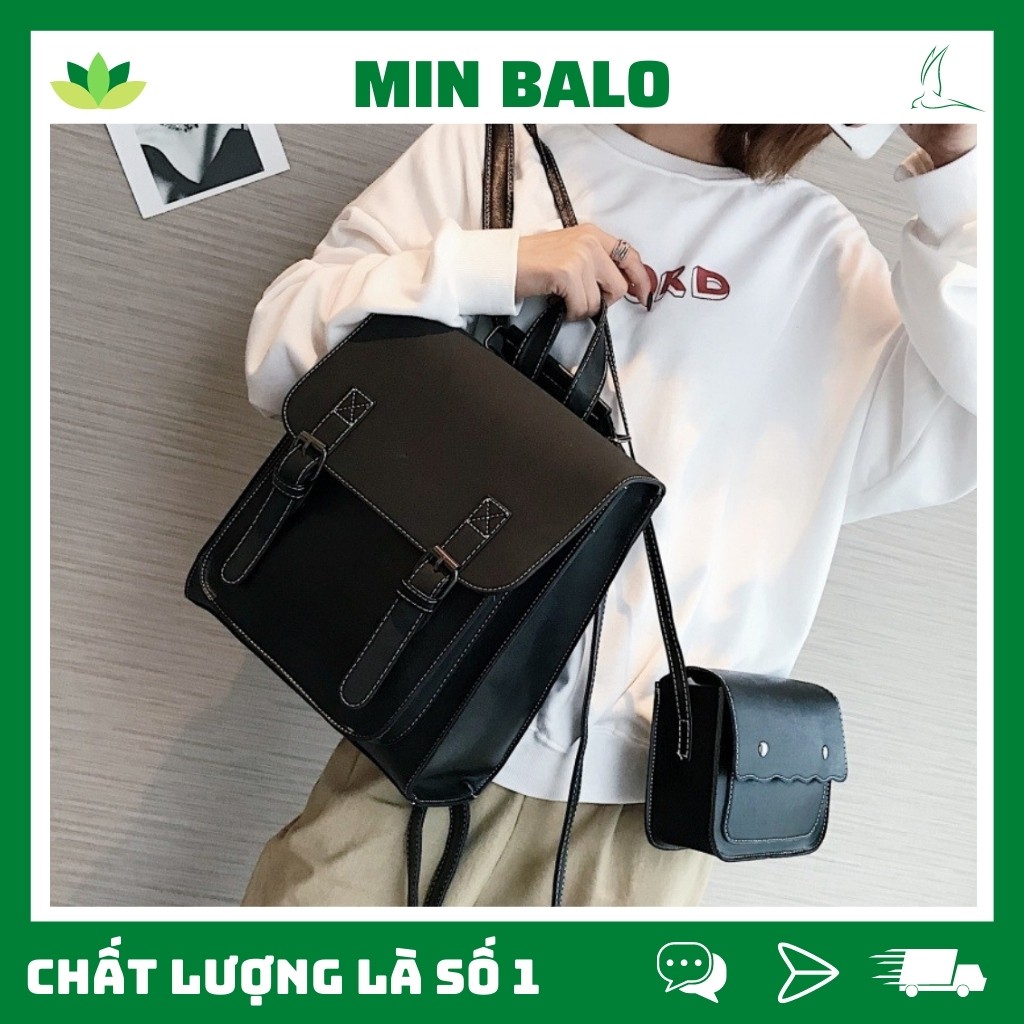 Balo Da❤️FREESHIP❤️Balo Nữ VINTAGE Phong Cách Thời Trang  Hàn Quốc Mẫu Mới 2021 MS21