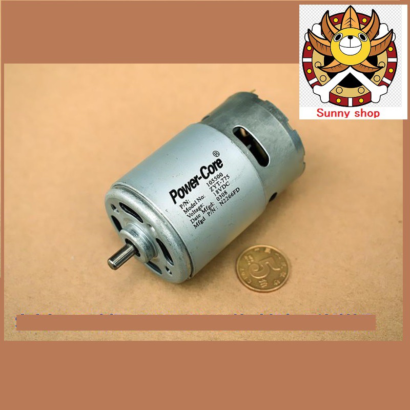 Motor 775 12V-18V ZYT 17400 RPM thay khoan pin trục D