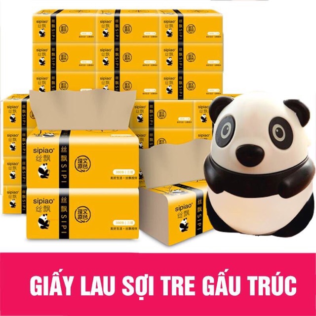 Giấy ăn gấu trúc SIPIAO ( 1 gói 300 tờ/30 gói thùng ) 6,5k/gói