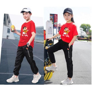 Bộ thun thể thao cậu nhóc siêu quậy và quần jogger cho bé trai và bé gái