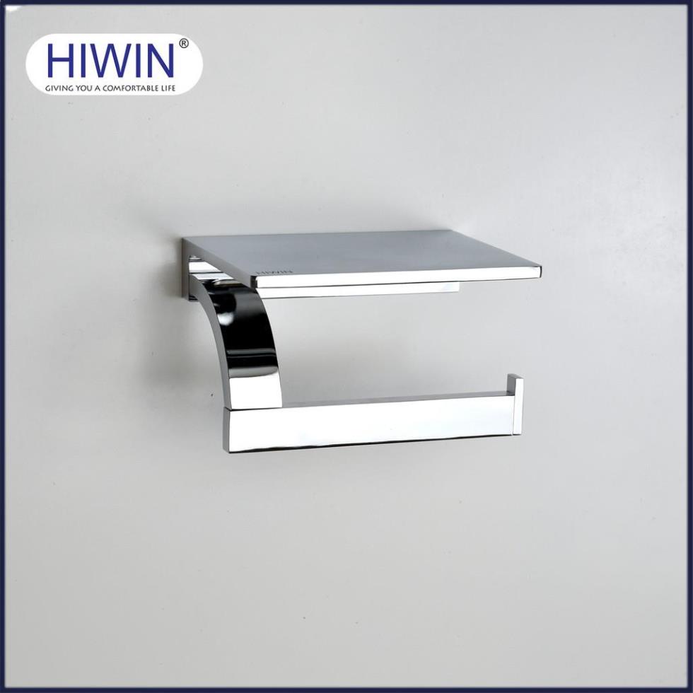 Lô giấy, hộp đựng giấy vệ sinh kèm giá để điện thoại chất liệu đồng mạ crom cao cấp HIWIN Y-11301