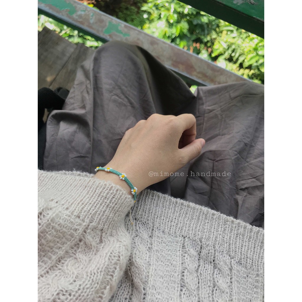 Vòng daisy miyuki xanh mint