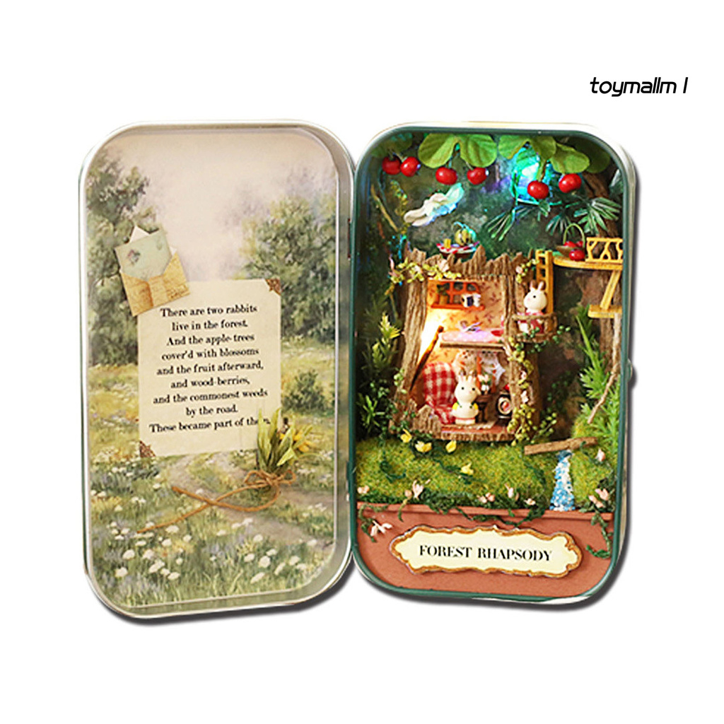 toymall Doll House Furniture Box Wooden DIY Handmade Model Miniature Landscape Decor Toy