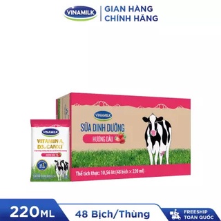 Thùng 48 Bịch Sữa Vinamilk Hương Dâu 220ml