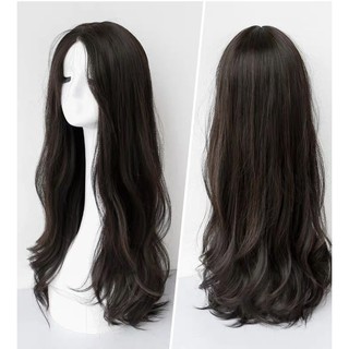 Tóc Giả Nữ Nguyên Đầu Xoăn không mái Dài Nữ Tính - Kiểu Hàn Quốc Tặng wig