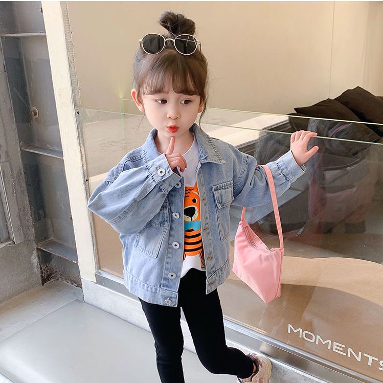 Mới Áo Khoác Denim Thời Trang 2022 Dành Cho Bé Gái