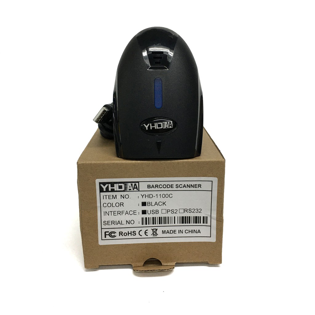 Máy quét mã vạch Barcode - Máy quét mã vạch CCD có dây YHD-1100C 1D dùng trực tiếp trên Laptop, Máy tính bàn