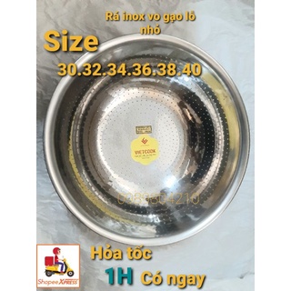 Rá inox vo gạo,rá inox 304 size 30,32,34,36,38,40,rá inox hàng dày vietcook