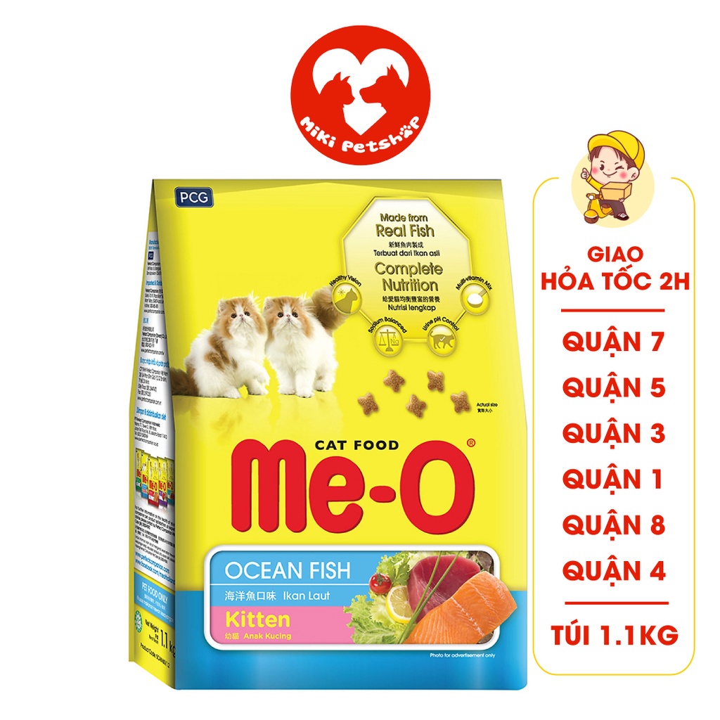 Thức Ăn Cho Mèo Con Hạt Me-O Kitten 1.1Kg Vị Cá Biển - Miki Petshop