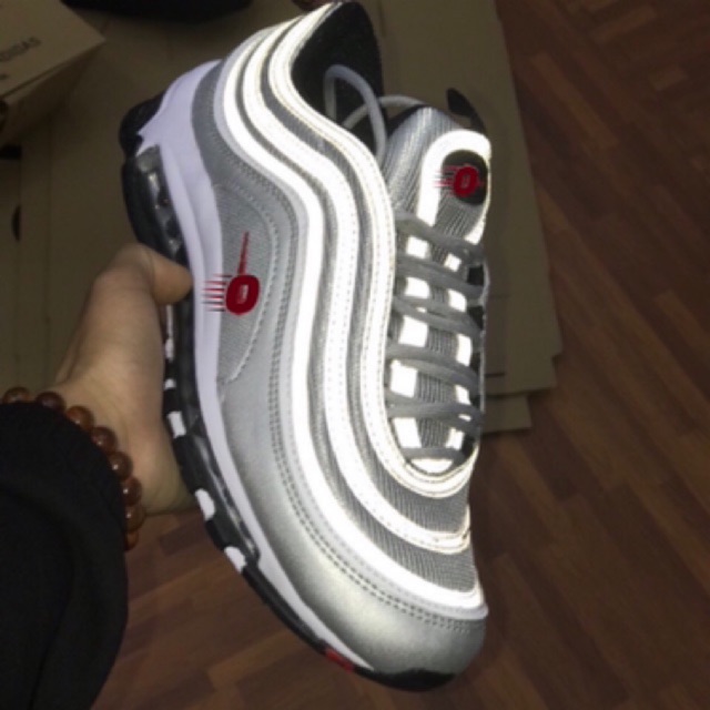(HÀNG MỚI) giày thể thao sneaker air max 97 Xám trắng phản quang .