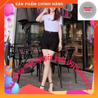 Quần short nữ lưng cao chất vải tuyết mưa 1 ly siêu tôn dáng