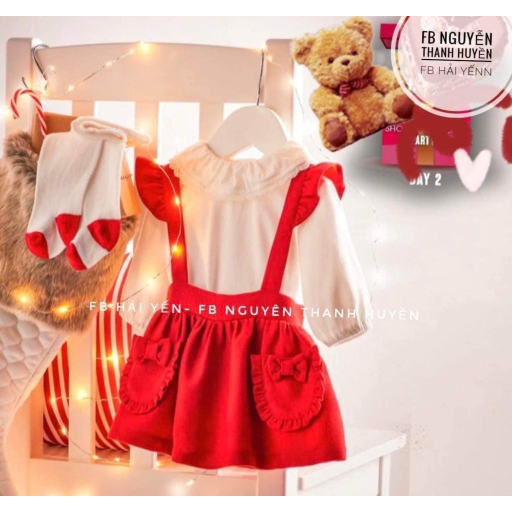 Set body+ váy đỏ bé gái Matalan