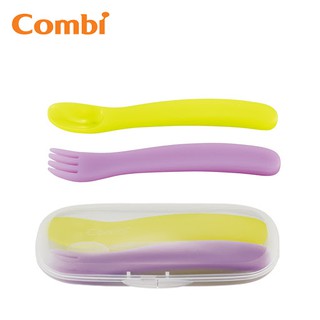 Bộ thìa dĩa tím Combi kèm hộp