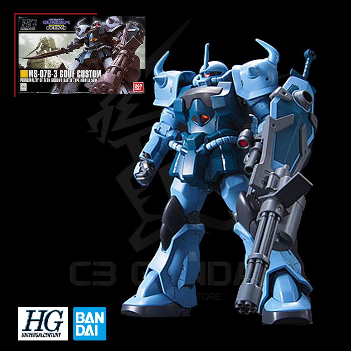 MÔ HÌNH LẮP RÁP HG 117 1/144 MS-07B-3 GOUF CUSTOM BANDAI GUNDAM UC HGUC