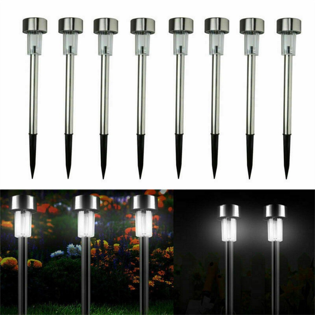 10 miếng năng lượng mặt trời LED thép không gỉ ngoài trời cảnh quan/vườn ánh sáng