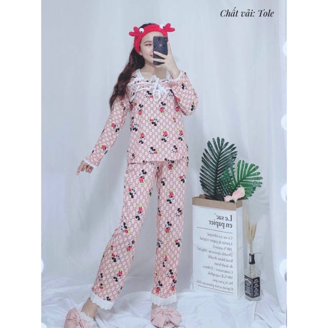 Bộ tole lanh tiểu thư tay dài mẫu mới | BigBuy360 - bigbuy360.vn