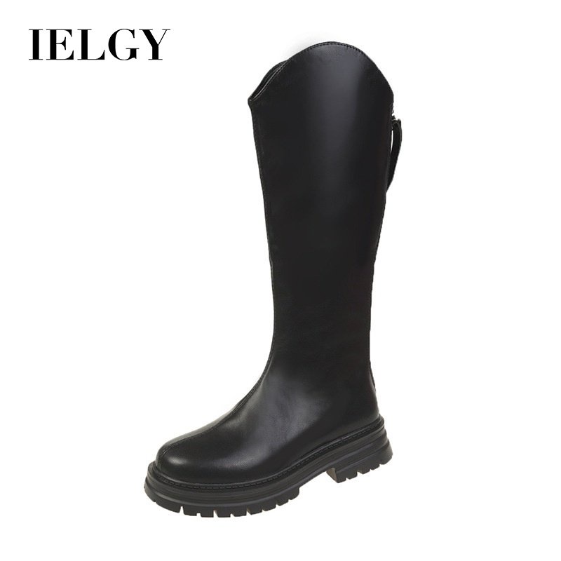 IELGY Giày Bốt Hiệp Sĩ Đế Dày Có Khóa Kéo Sau Lưng Cho Nữ