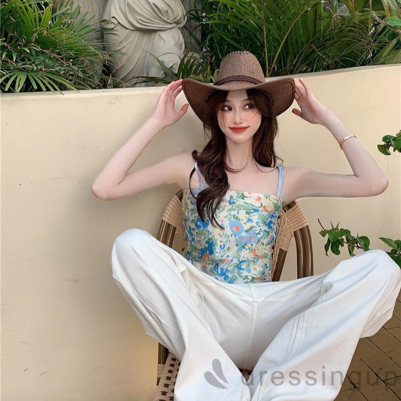 Áo Dây Mảnh Họa Tiết Hoa Cho Nữ