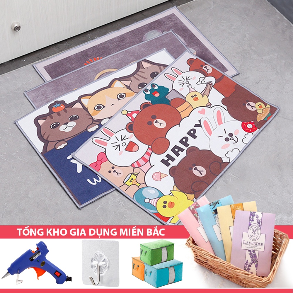 [Tổng Kho Sỉ] THẢM LAU CHÂN Nhà Tắm, Phòng Khách, Phòng Ngủ 3D K1 Cá Tính CHỐNG TRƠN TRƯỢT 39x60CM