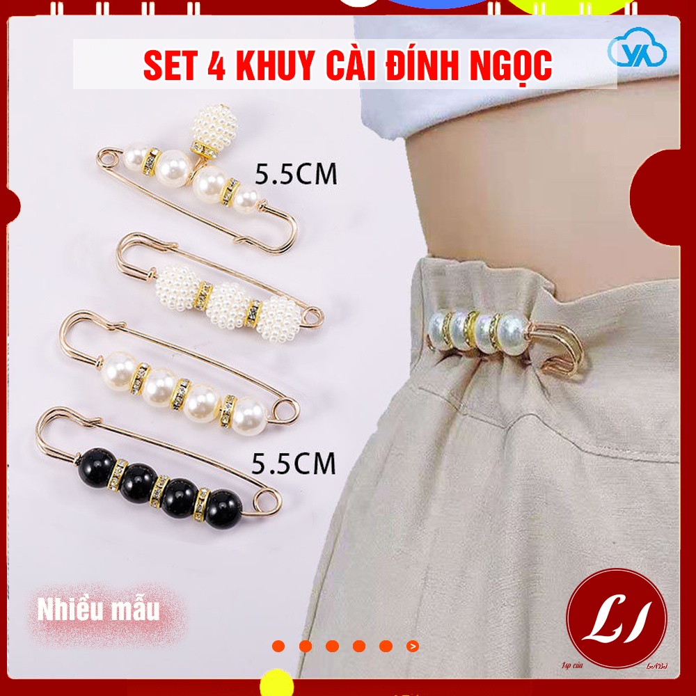 Set 4 Khuy cài, gim cài THU NHỎ EO đa năng tiện lợi