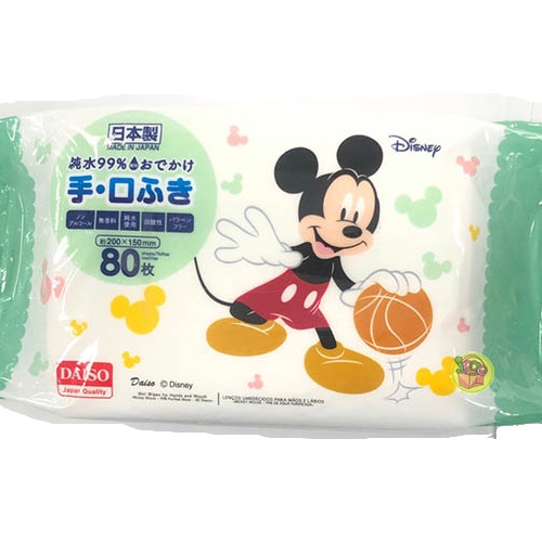 Daiso Khăn Giấy Ướt Wet Wipes For Hand And Mouth Mickey Mouse 99Pct Purified Water 80Sheets