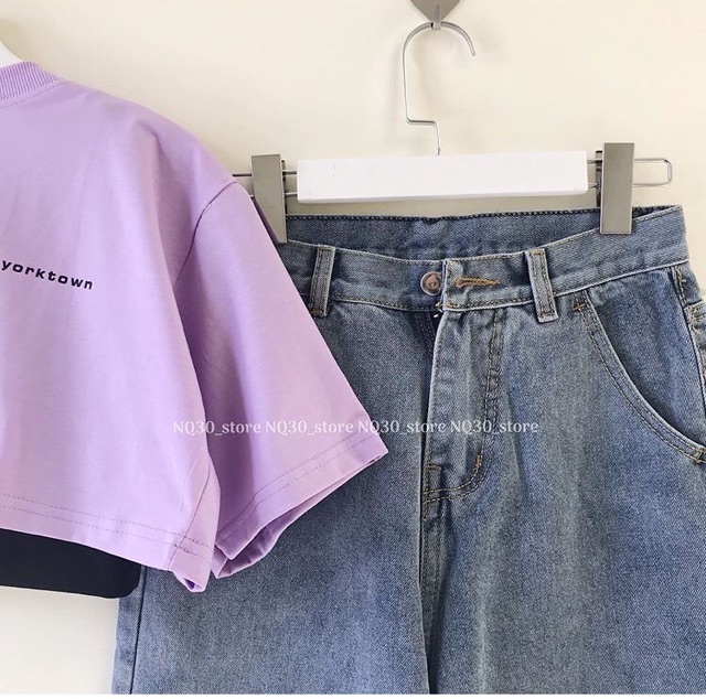 💕Set Bộ Quần Baggy + Áo Crop( kèm lót)