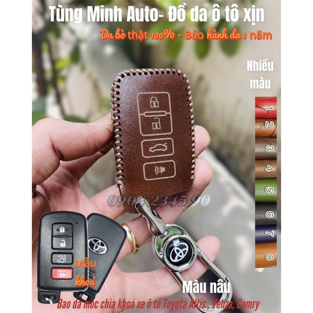 Bao da chìa khoá ô tô toyota altis 2019-2020, camry 2012-2013 bảo vệ chìa khoá oto cao cấp chống xước