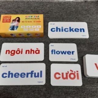 Bộ thẻ tập đọc cho bé : từ đơn và từ ghép cho bé 120 thẻ bằng giấy cứng giúp phát triển ngôn ngữ cho bé