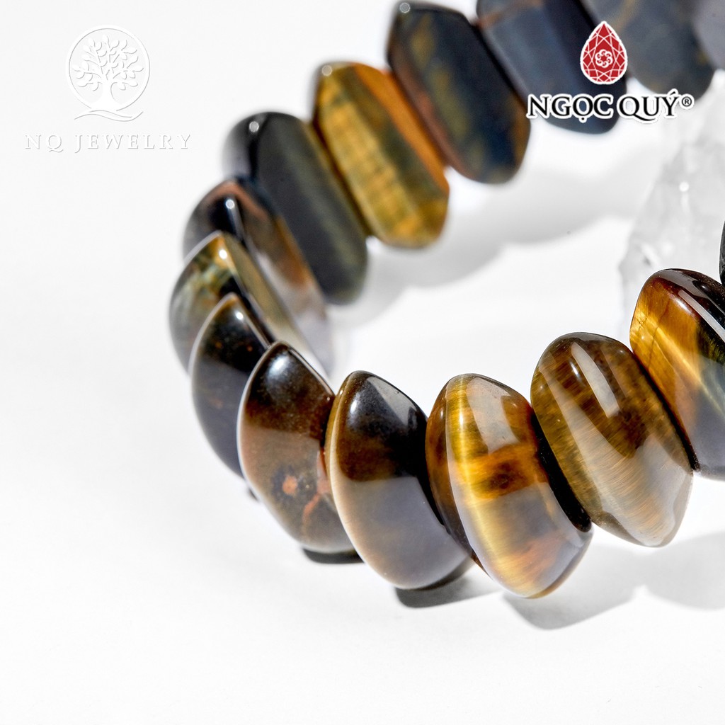Vòng tay đá mắt hổ đốt dài tiger's eye quartz - Ngọc Quý