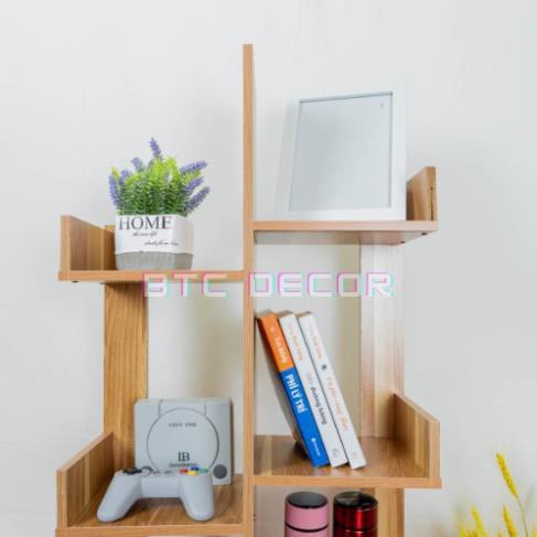 Kệ sách gỗ xương rồng gỗ MDF cao cấp, 8 ngăn , KT 120x50x20cm - DORIS ACCESSORIES