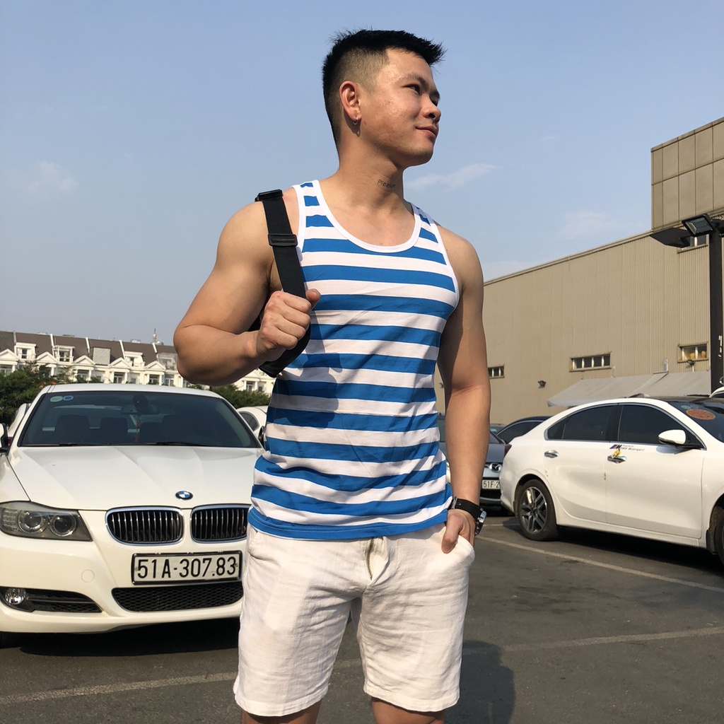 Áo Ba Lỗ Tanktop Nam Thời Trang Gym Mặc Nhà Đi Biển Vải Cotton Nhập Khẩu 100% Cực Đẹp