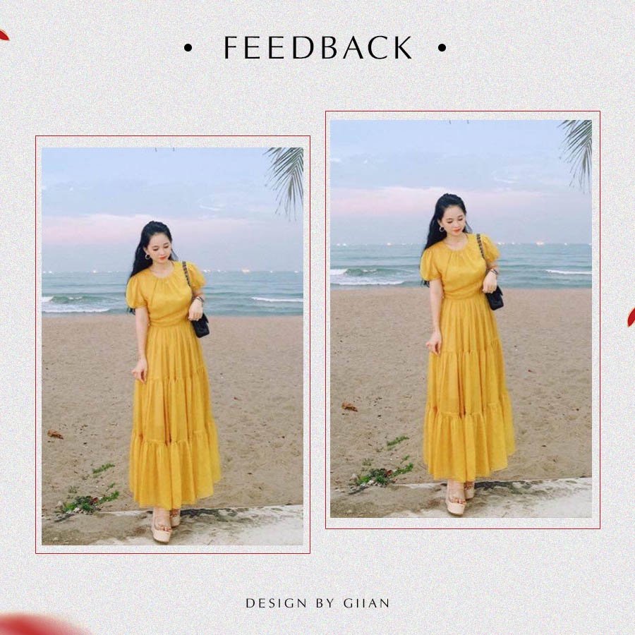 Đầm xòe tầng cách điệu, váy tơ hàn mỏng nhẹ có lớp lót Design By Giian V1877 | BigBuy360 - bigbuy360.vn