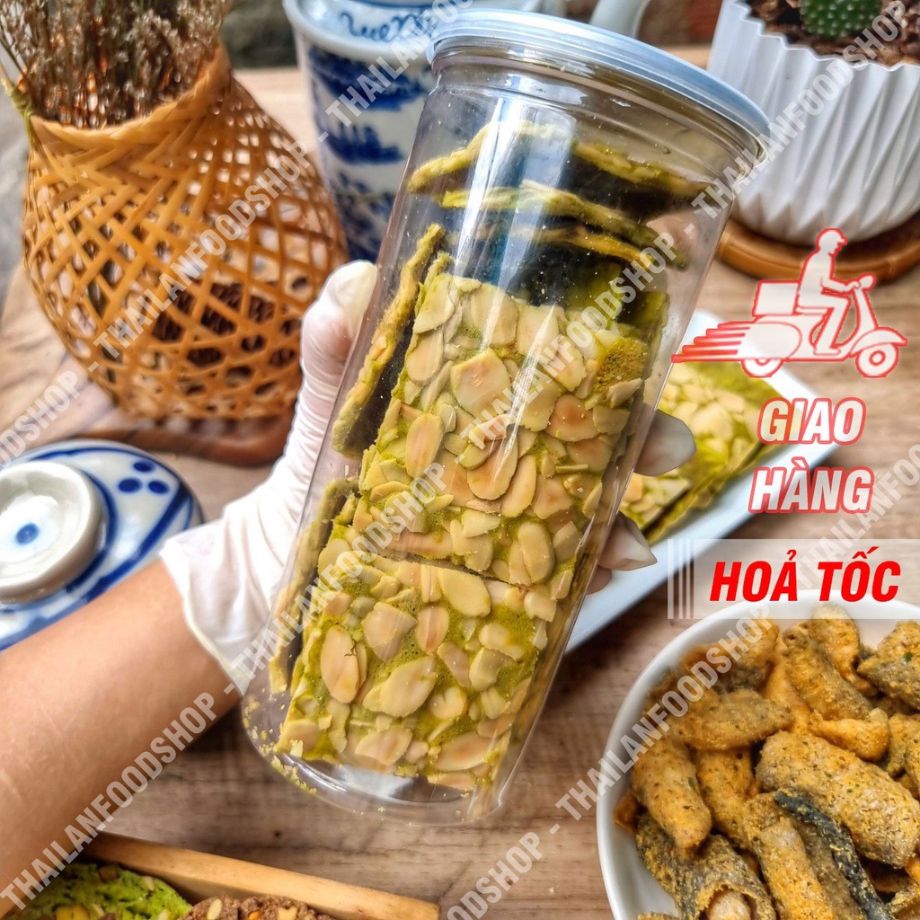 Bánh Ngói Hạnh Nhân (Truyền Thống, Trứng Muối, Socola, Matcha - Trà Xanh) - Bánh ăn kiêng Healthy Giảm Cân