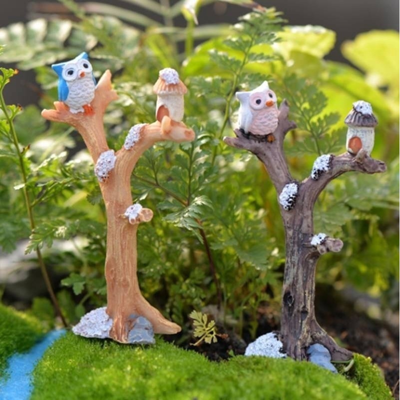 Mô hình cây chim cú trang trí sân vườn