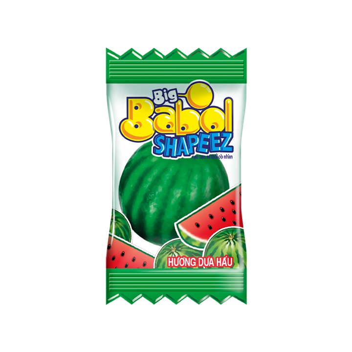 Kẹo sing gum Big Babol Shapeez hỗn hợp hương dưa hấu và hương cam dạng dây treo (64 viên)