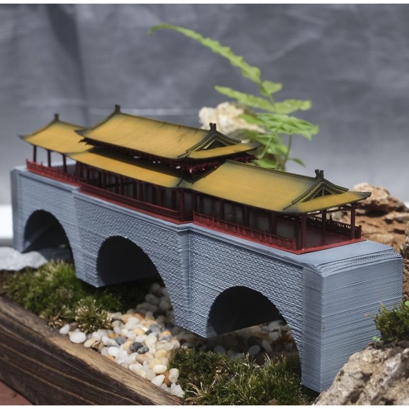 Mô hình cầu Trung Hoa VDS0161 - sưu tầm, decor, để bàn, trang trí tiểu cảnh, bán cạn, terrarium, non bộ, bonsai