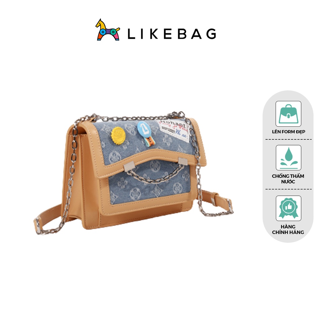 Túi đeo chéo nữ thời trang LIKEBAG gắn sticker dễ thương 223XK6248 - LIKEBAG