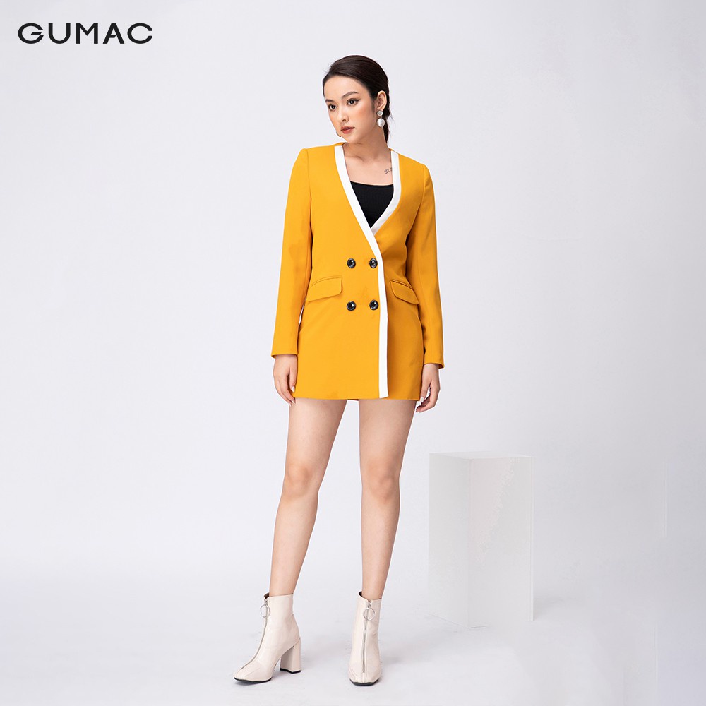 Áo khoác vest phối cổ GUMAC AA11252