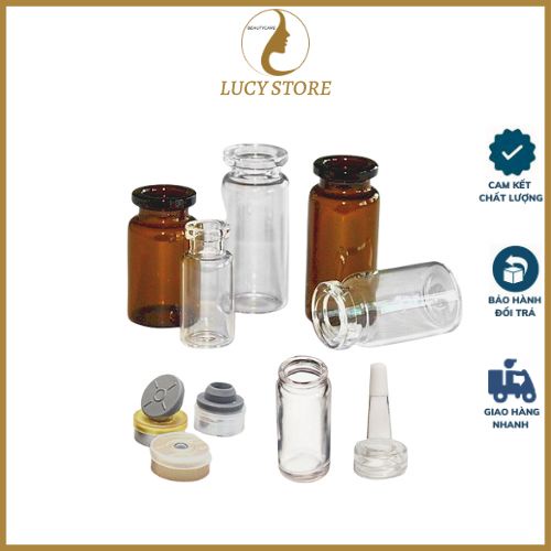 Lọ chiết nút chiết tế bào gốc thủy tinh 5ml 10ml đựng serum - lucy store thiết bị vật tư spa