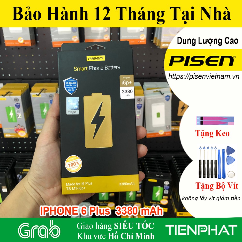 Pin iPhone 6 Plus - Dung Lượng Cao 3380 mAh - Chính hãng Pisen